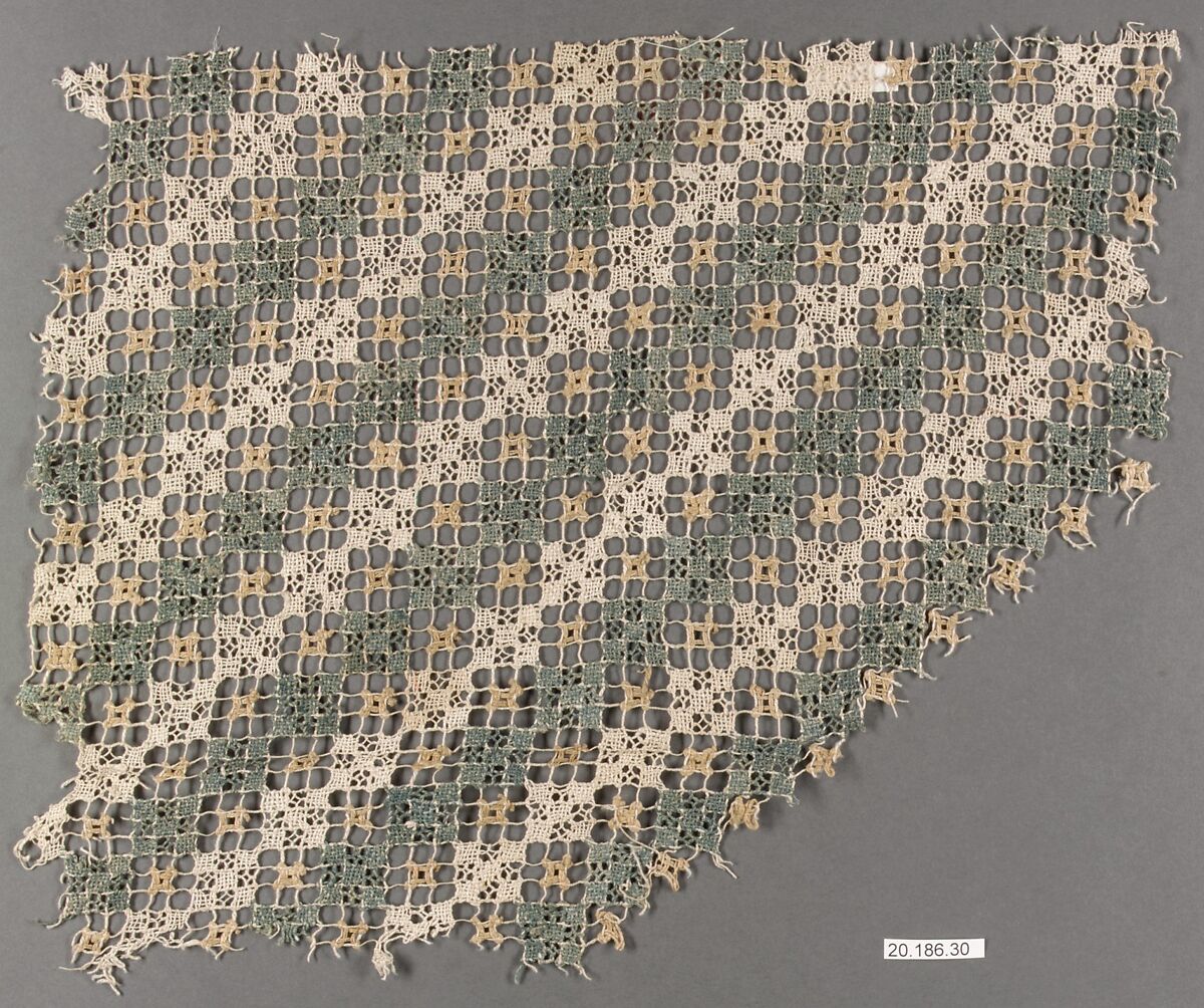 Piece, Embroidered net, Italian