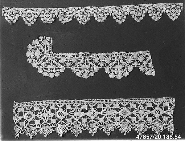 Edging, Bobbin lace, Italian, Genoa 