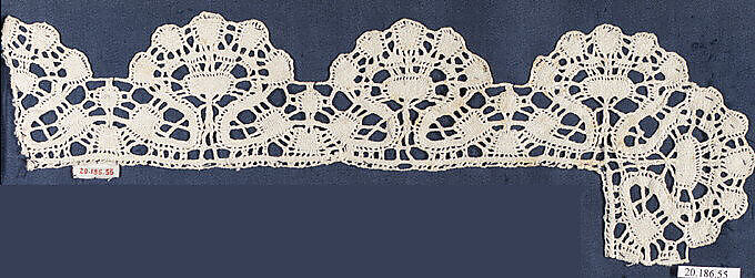 Corner piece, Bobbin lace, Italian, Genoa 