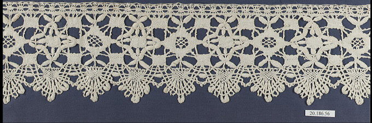 Edging, Bobbin lace, Italian, Genoa 