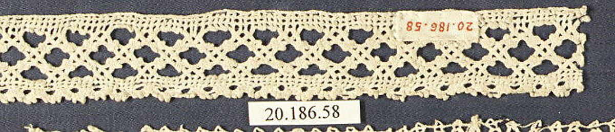 Edging, Bobbin lace, Italian, Venice 