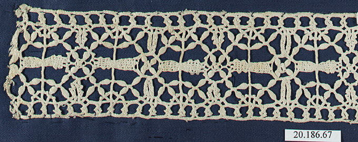 Insertion, Bobbin lace, Italian, Genoa 