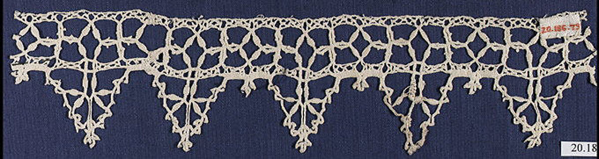 Edging, Bobbin lace, Italian, Genoa 