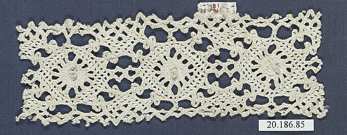 Insertion, Bobbin lace, Italian, Venice 