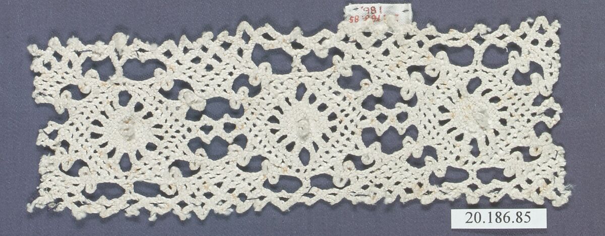 Insertion, Bobbin lace, Italian, Venice