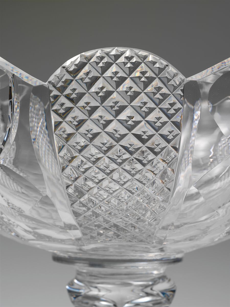 Compote, Cut and engraved glass, American