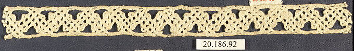 Insertion, Bobbin lace, Italian, Venice 