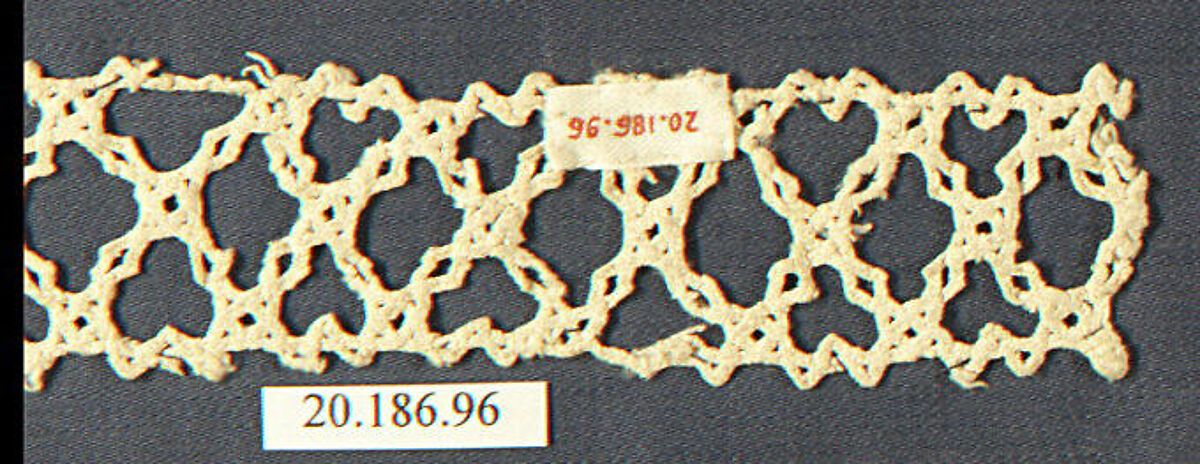 Insertion, Bobbin lace, Italian, Venice 
