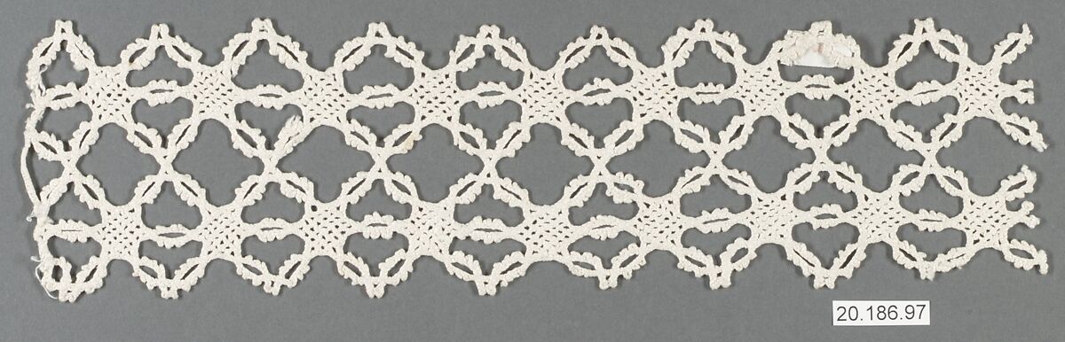 Insertion, Bobbin lace, Italian, Venice
