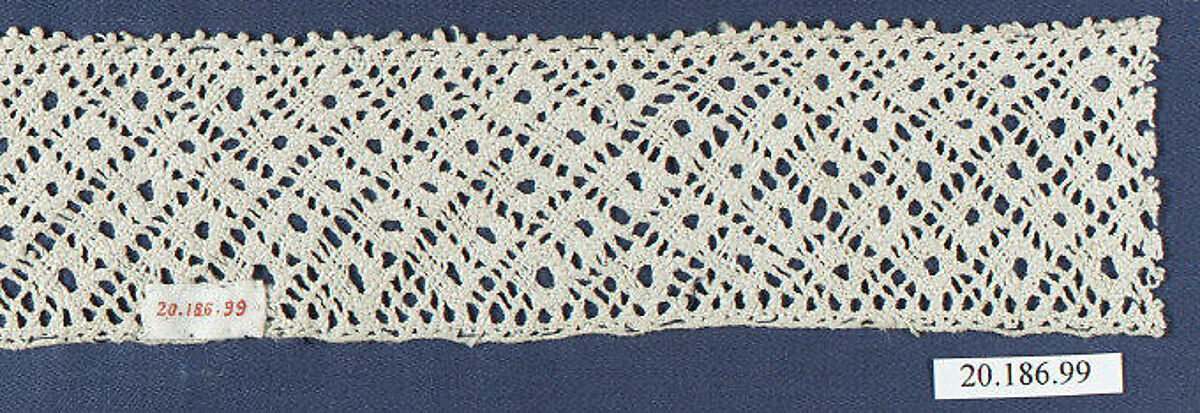 Strip, Bobbin lace, Italian, Tuscany 