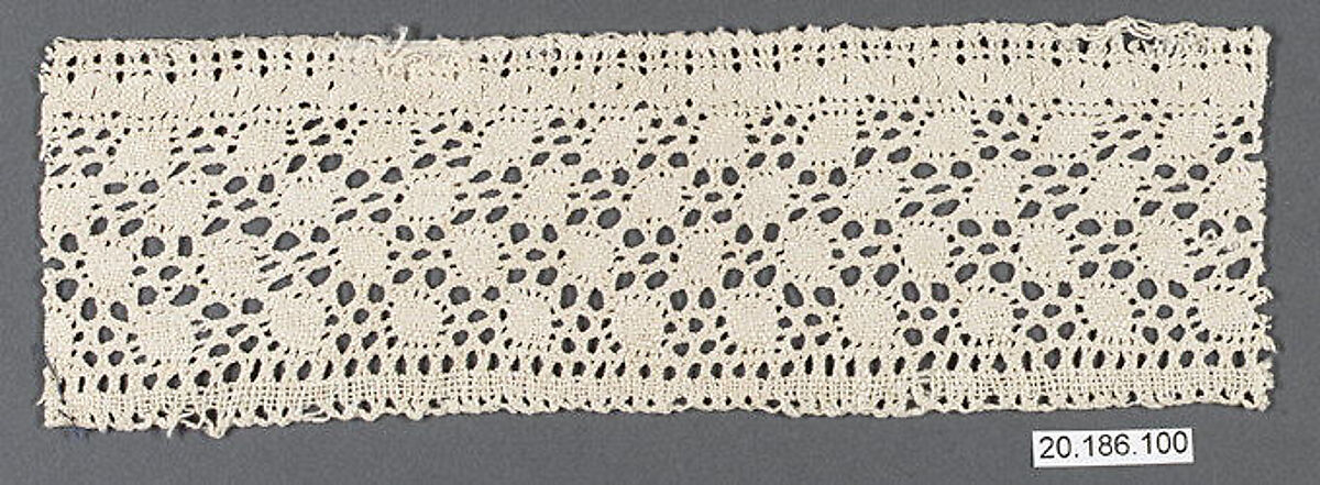 Strip, Bobbin lace, Italian, Tuscany 