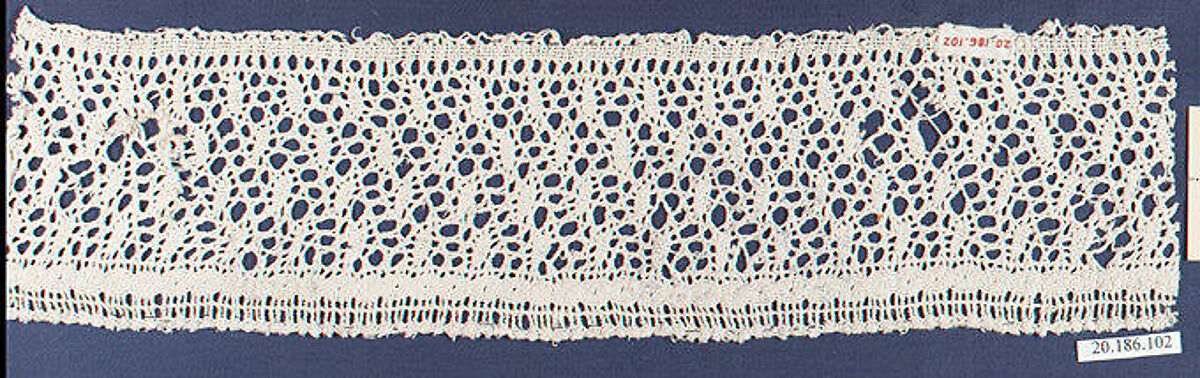 Strip, Bobbin lace, Italian, Tuscany 