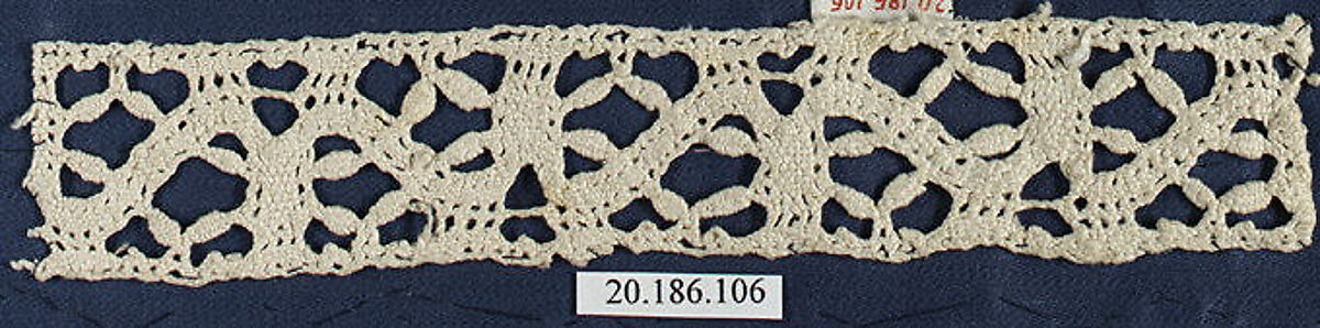 Insertion, Bobbin lace, Italian, Genoa 