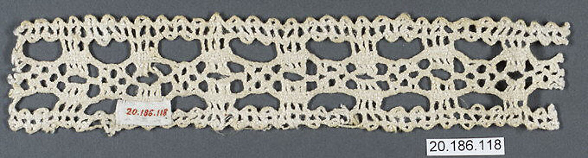 Insertion, Bobbin lace, Italian, Venice