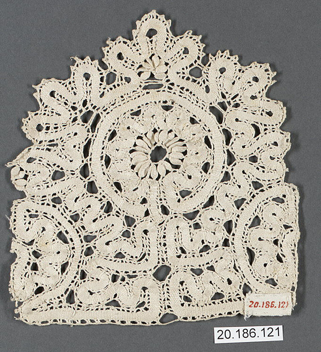 Fragment, Bobbin lace, Italian, Genoa 