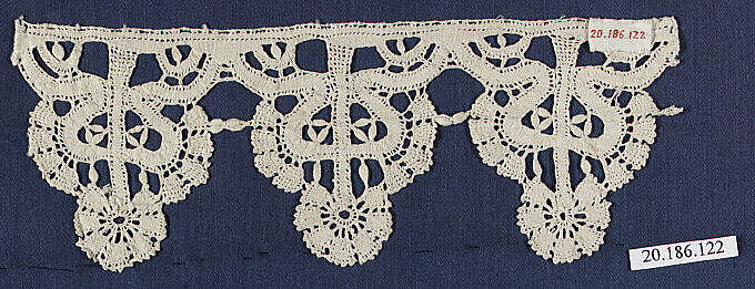 Edging, Bobbin lace, Italian, Genoa 