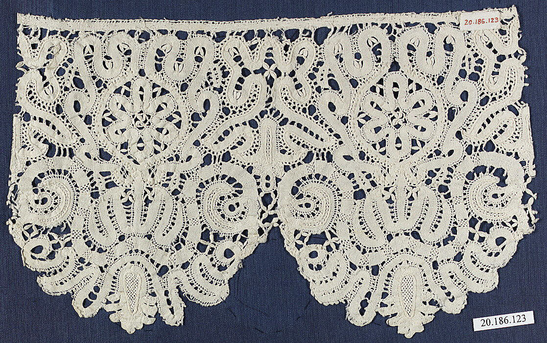 Fragment, Bobbin lace, Italian, Genoa 