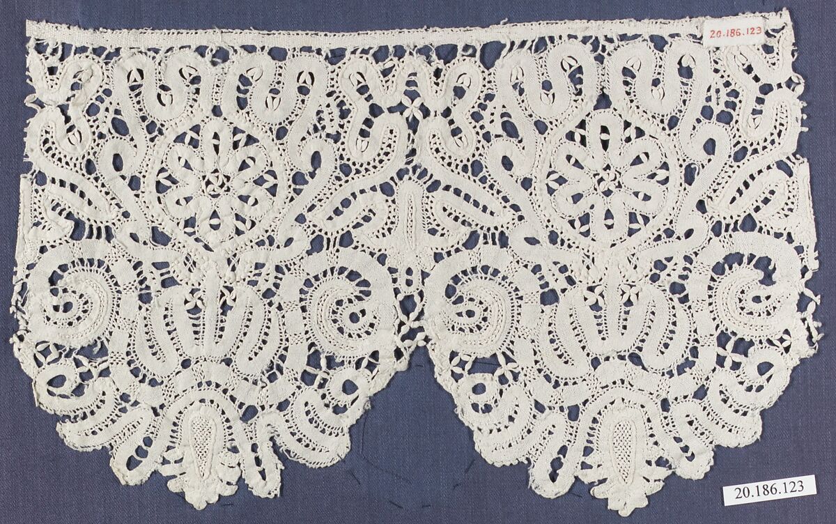 Fragment, Bobbin lace, Italian, Genoa