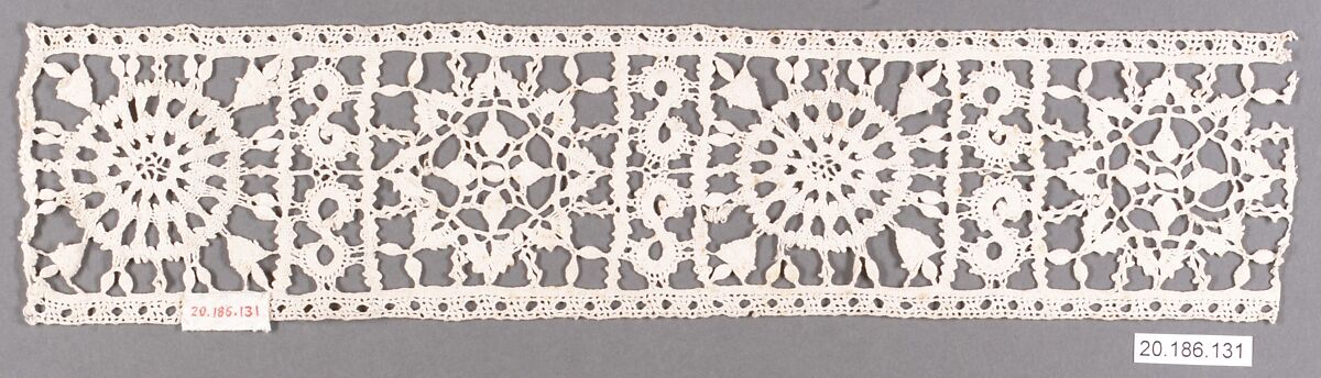 Insertion, Bobbin lace, Italian, Genoa 