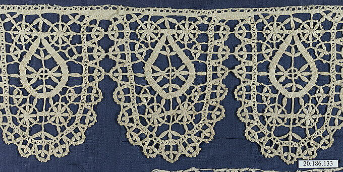 Edging, Bobbin lace, Italian, Genoa 