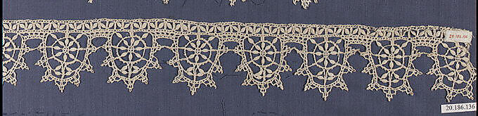 Edging, Bobbin lace, Italian, Genoa 