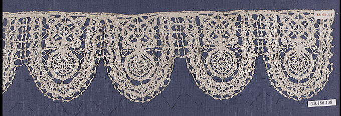 Edging, Bobbin lace, Italian, Genoa 