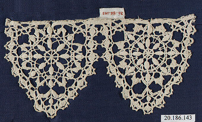 Fragment, Bobbin lace, Italian, Genoa 