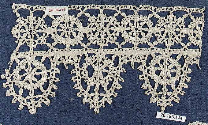 Edging, Bobbin lace, Italian, Genoa 