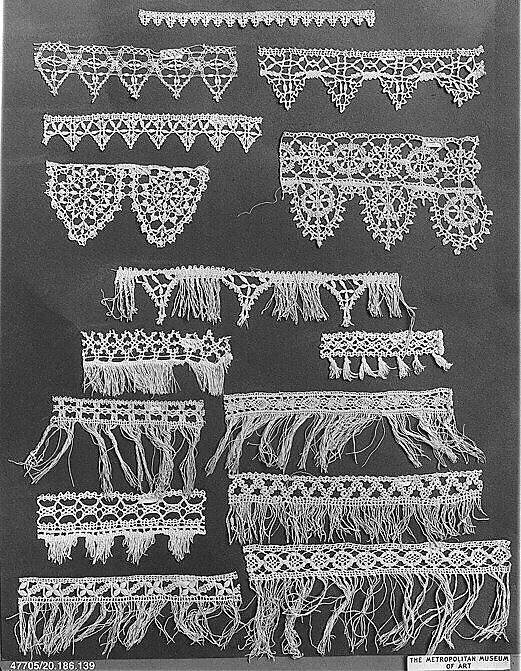 Fragment, Bobbin lace, Italian, Venice