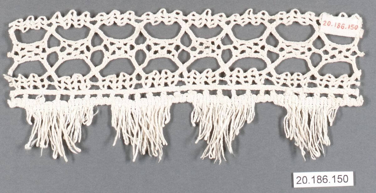 Edging with fringe, Bobbin lace, Italian, Venice 