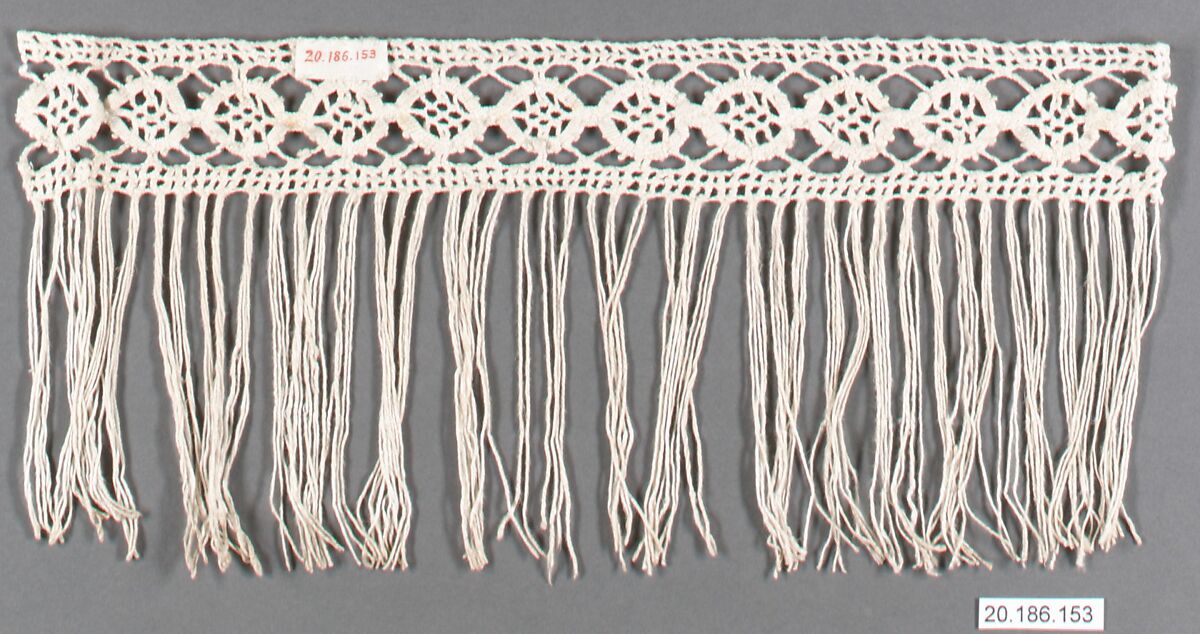 Edging with fringe, Bobbin lace, Italian 