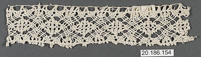 Fragment, Bobbin lace, Italian, Venice