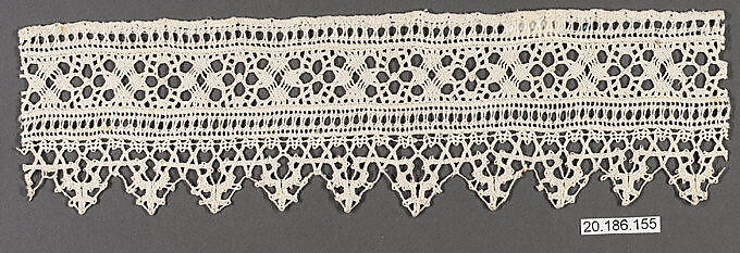 Strip, Drawnwork, bobbin lace, Italian 