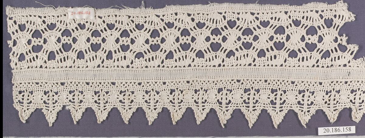 Edging and insertion, Bobbin lace, Italian, Venice