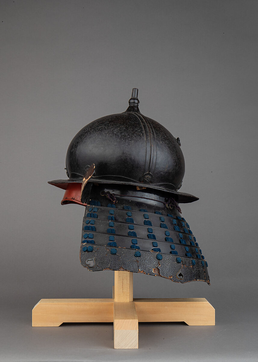Helmet (Kabuto), Iron, leather, textile, lacquer, Japanese
