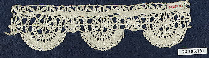 Edging, Bobbin lace, Italian, Genoa 