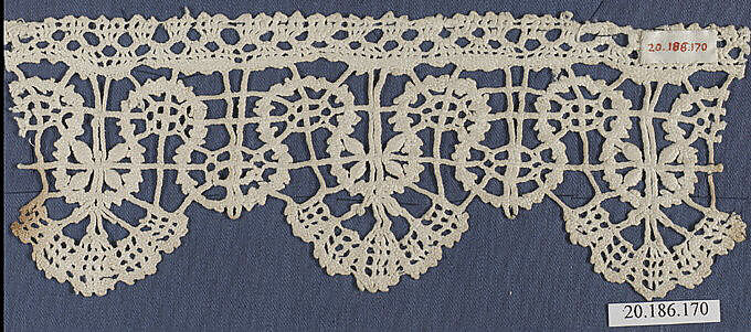 Edging, Bobbin lace, Italian, Genoa 