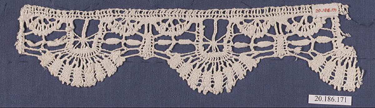 Edging, Bobbin lace, Italian, Genoa 