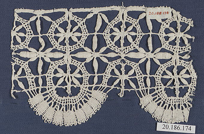 Edging, Bobbin lace, Italian, Genoa 