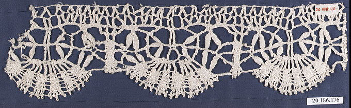 Edging, Bobbin lace, Italian, Genoa 