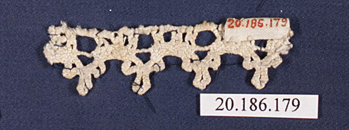 Fragment, Bobbin lace, Italian, Venice 