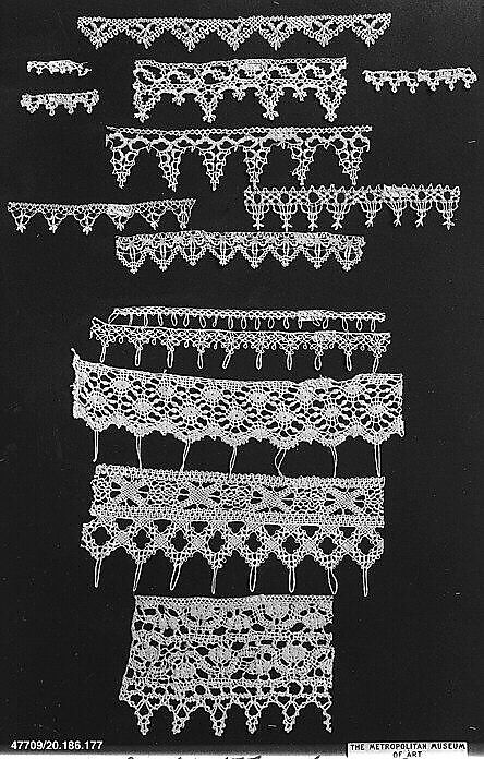 Edging, Bobbin lace, Italian, Venice