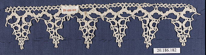 Edging, Bobbin lace, Italian, Venice 