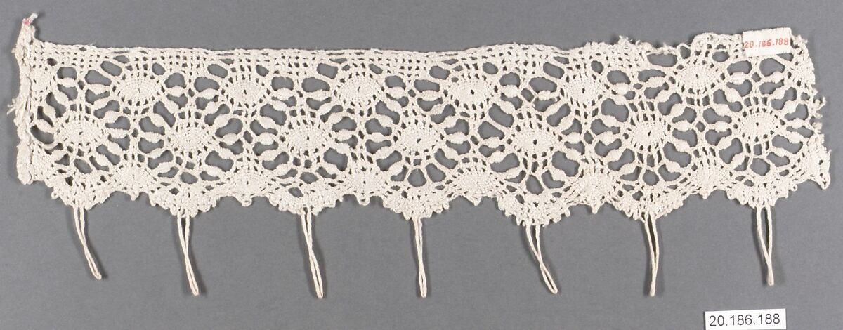 Edging, Bobbin lace, Italian, Genoa 