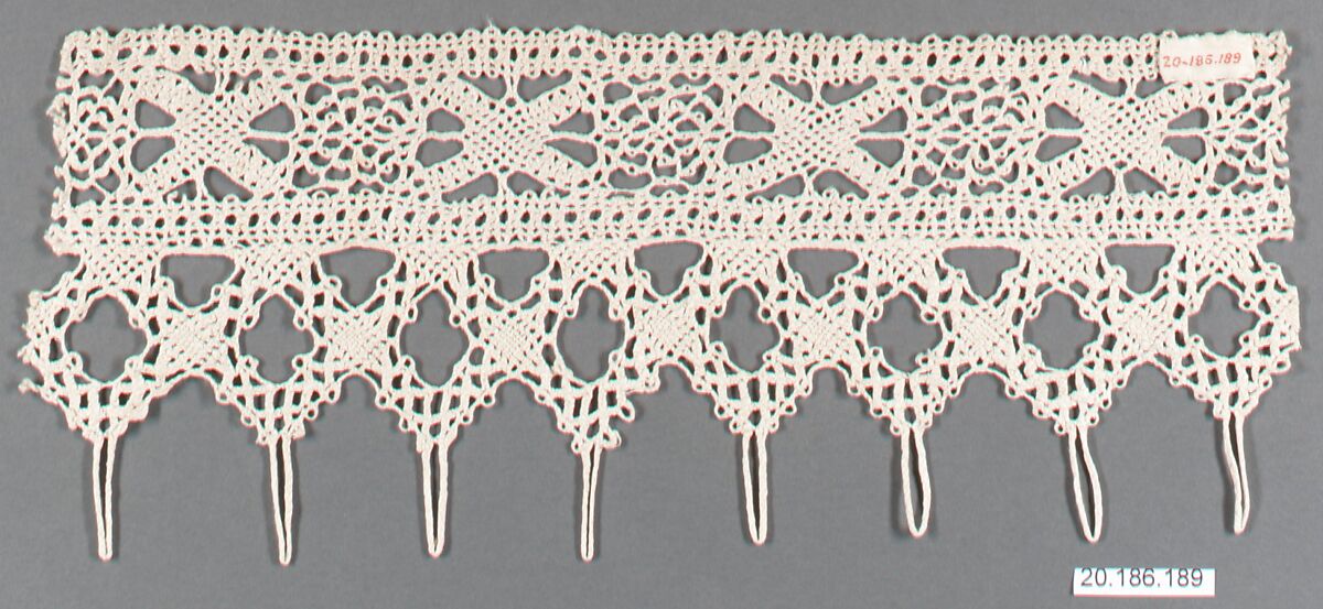 Edging, Bobbin lace, Italian, Venice 