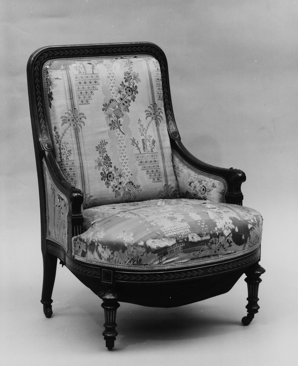Armchair, Herter Brothers (German, active New York, 1864–1906), Rosewood, marquetry, gilt, American 