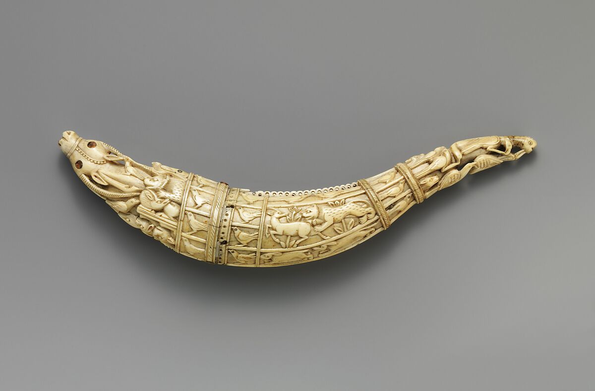 Priming Flask, Ivory, wood, pigment, resin, Indian, probably Deccan