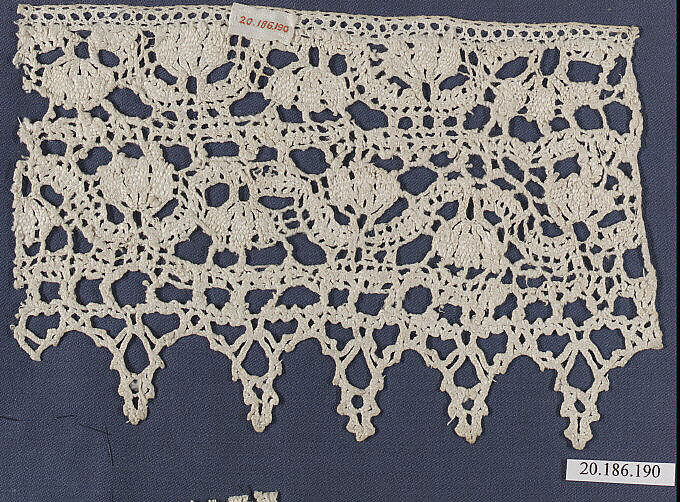 Border, Bobbin lace, Italian, Genoa 