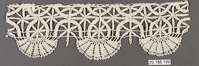 Edging, Bobbin lace, Italian, Liguria 