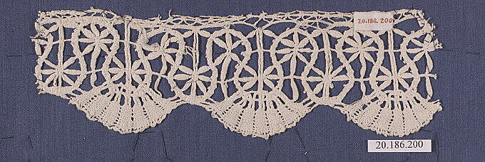 Edging, Bobbin lace, Italian, Liguria 